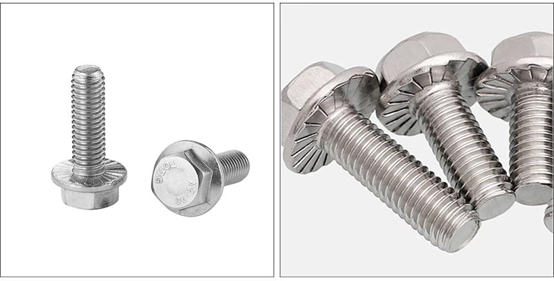 Hexagon flange bolts with teeths