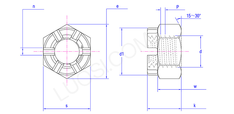 Tool Accessible Crown Nut With Slot