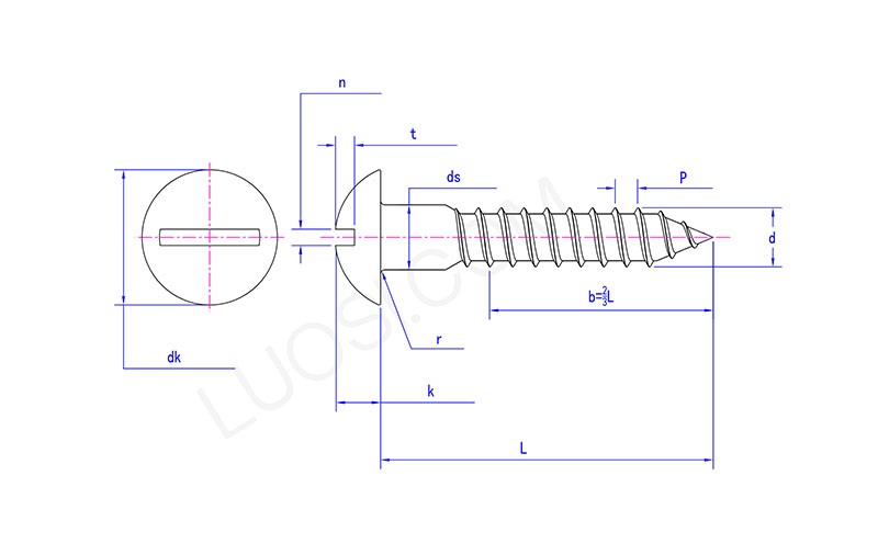 Wood Screw Slotted Round Head Low Carbon Steel